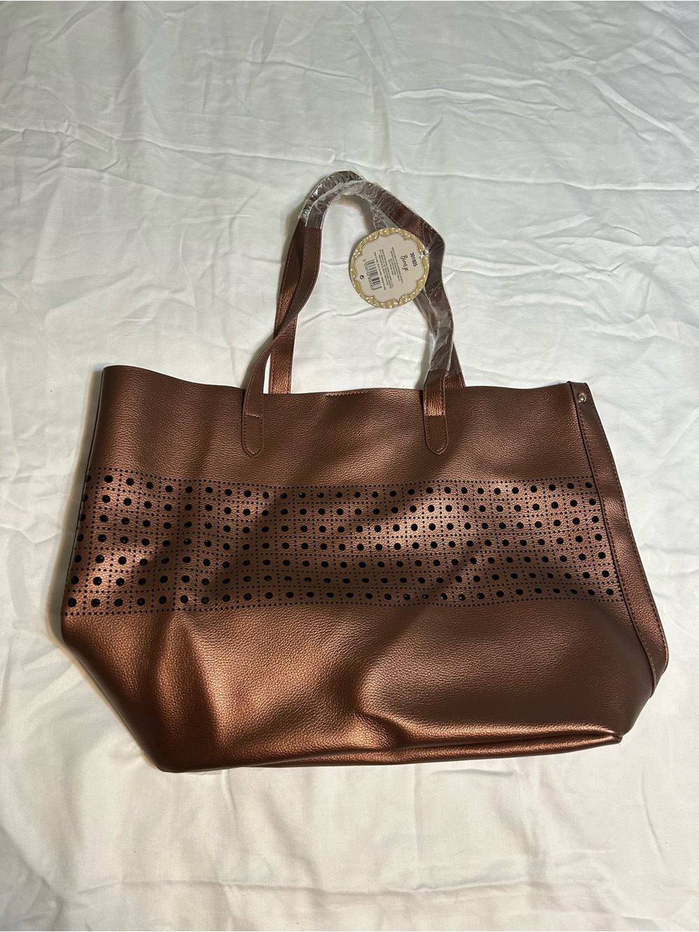 iOn Metallic Bronze Perforated Tote Bag - Women's Shoulder Bag